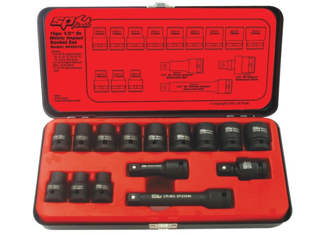 SP - 15PC 1/2 DR 6PT METRIC IMPACT SOCKET SET